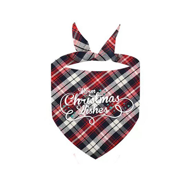 New Christmas Pet Triangle Towel European and American Polyester Dog Scarf Saliva Towel Cat Scarf Bib Supplies