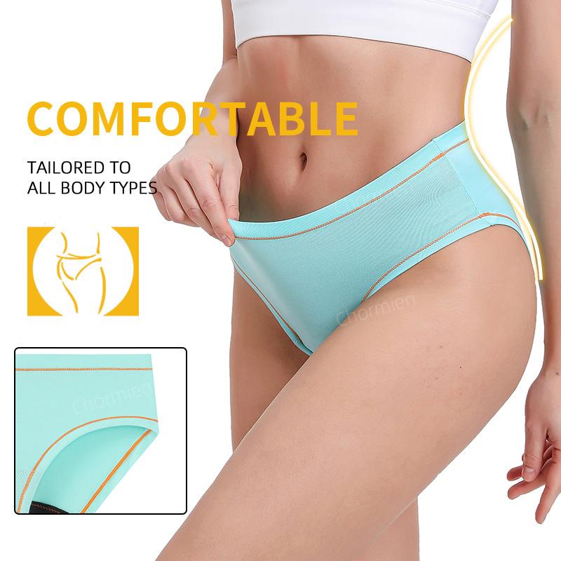 European and American teenagers cute multi-color sustainable washed menstrual underwear solid color menstrual leak-proof aunt pants women