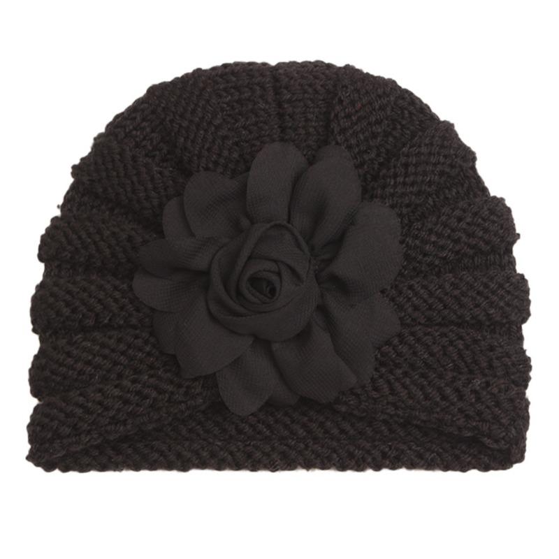 Autumn and winter new baby wool flower hat, children's warm flower pullover hat, baby hat
