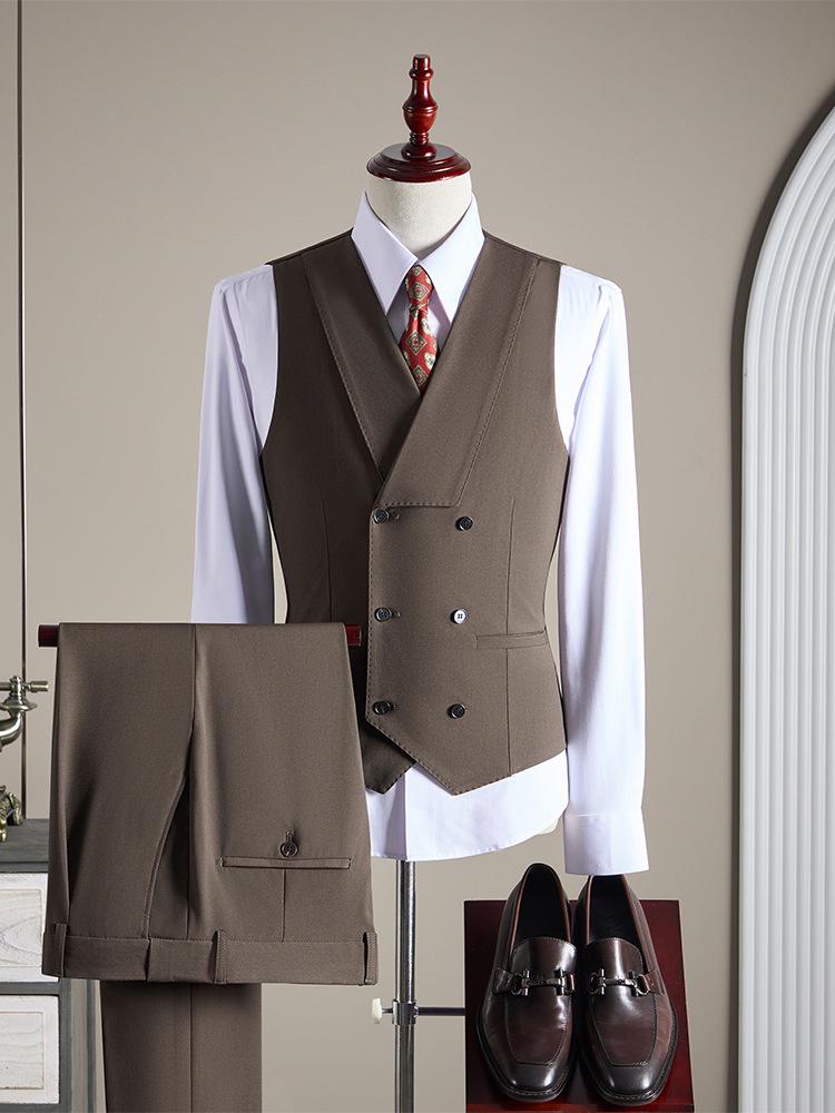 Modal Wool High-End Suit Set - Formal, Machine Washable, Linen Lined, Ideal for Weddings and Business.