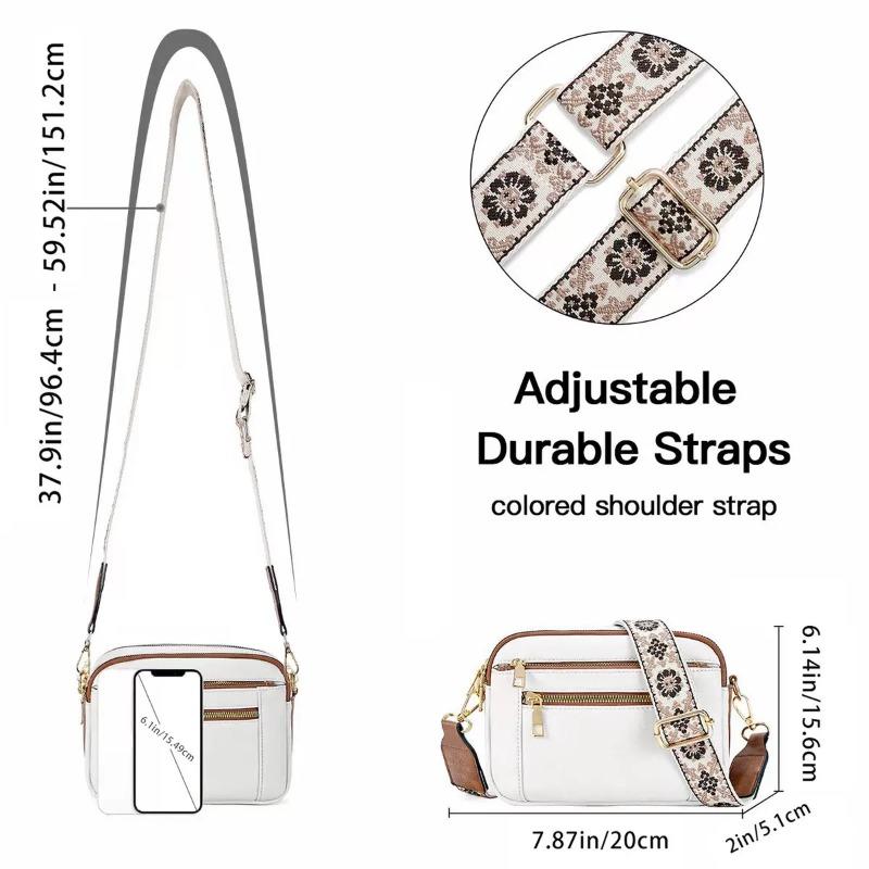 Ladies' Small Square Bag Two-te Leather Crossbody Bag Large-capacity PU Crossbody Wallet Multi-functial Small Square Bag