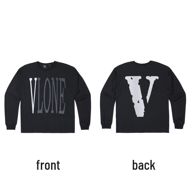 Moletom com Capuz de Manga Longa VLONE Big V Unissex - Estilo Tendência Inspirado em Wang Yibo