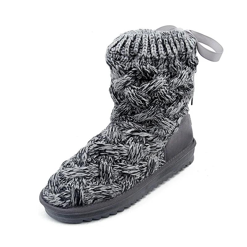Knitted Woolen Snow Boots Women  Winter Creative Korean Plush Fashion Cotton Shoes Trend Anti Slip Warm Flat Casual Shoes