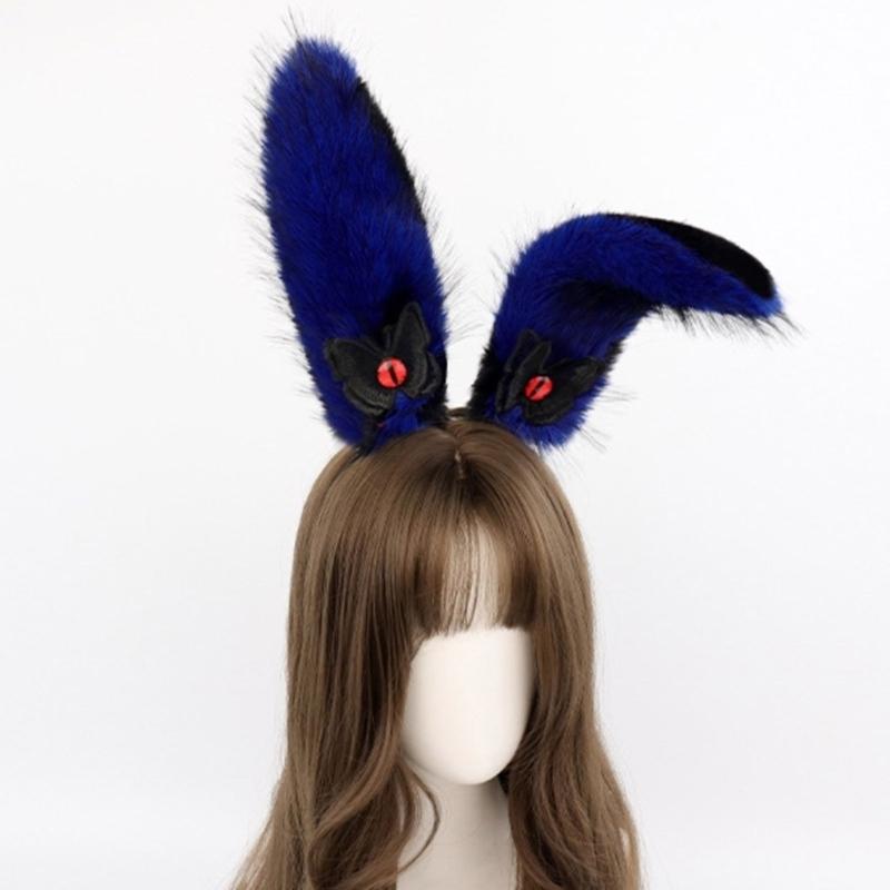 Rabbit Ears Hairhoop Plush Bunnies Ear Hairband Hairhoop Halloween Cosplay Accessories for Women Birthday