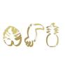 Cookie Cutters - Gold - Set of 3 - Stainless Steel - Tropical Theme - Dishwasher Safe