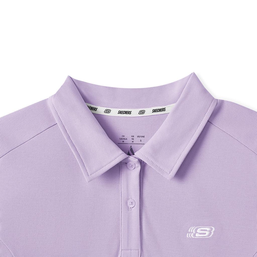 Skechers Short Sleeve Solid Color Medium Thickness Polo Shirt Women Tops L225W157-00KC
