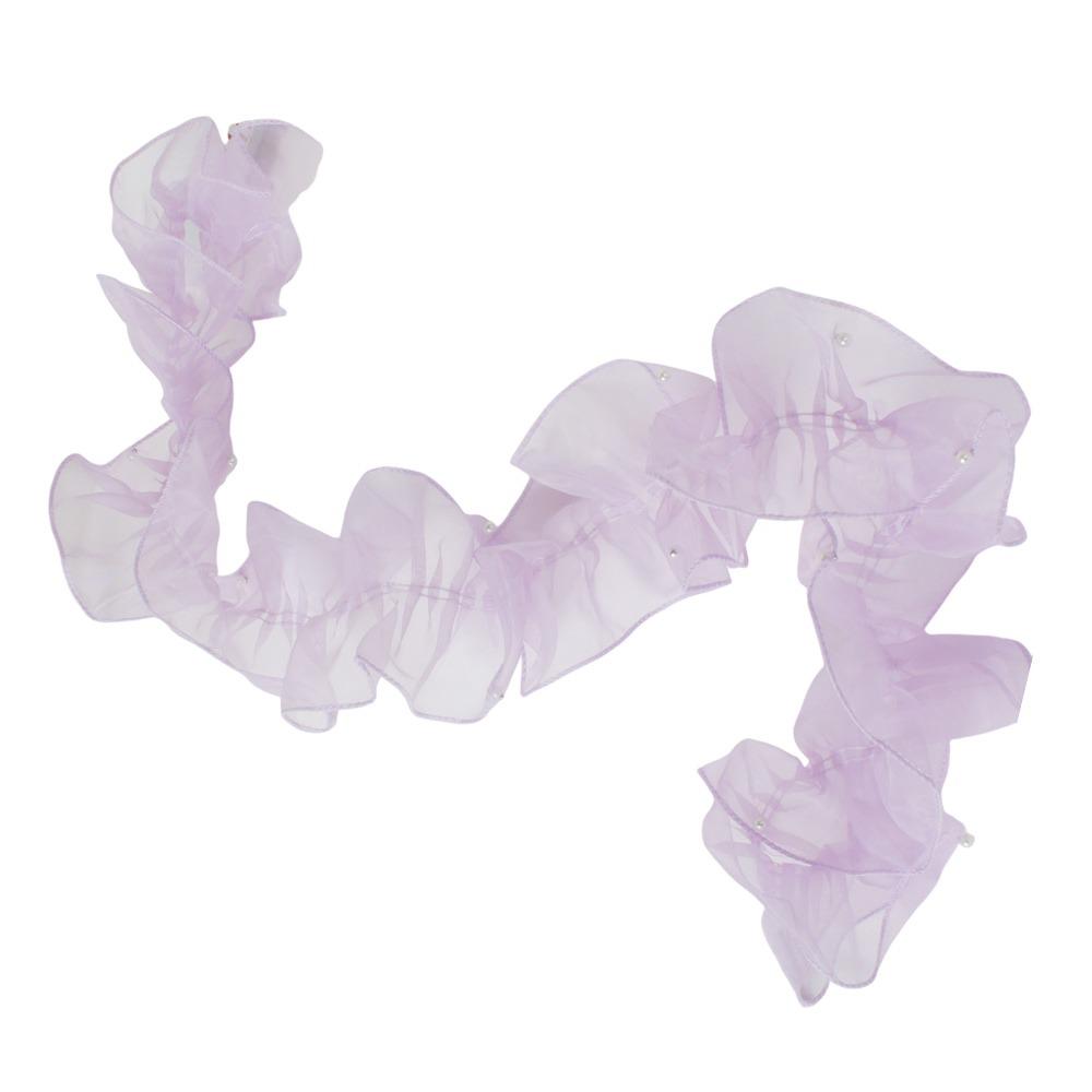 

Wrinkled Organza Beaded Edge Lace 12cm Width Peach Color Organza Lace Floral Design Fluffy Edge Ruffled Lace Curtain Trim 12cmX2m фіолетовий