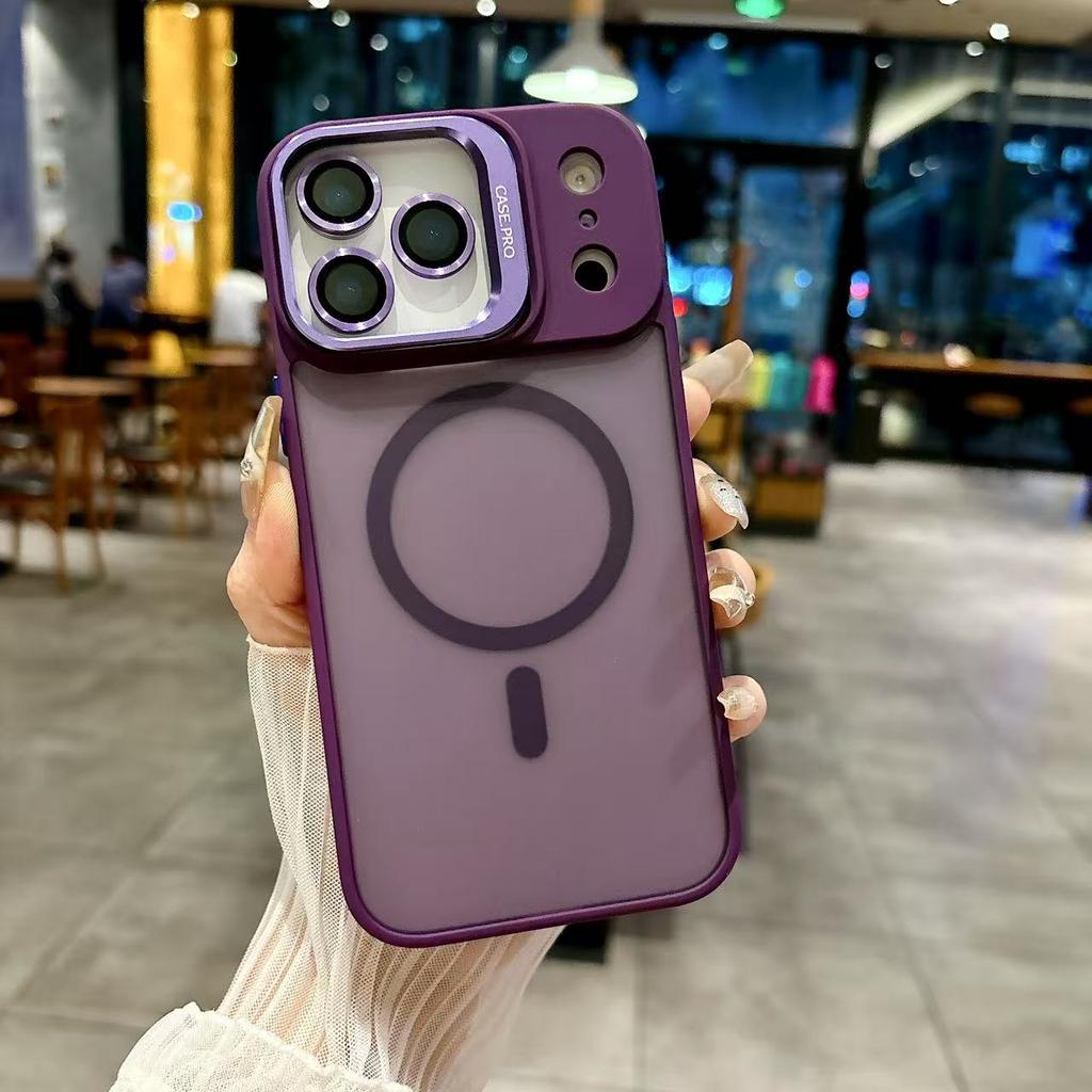 Luxury Powerful Magnetic Magsafe Wireless Charging Shockproof Protective Cover for iPhone 17 Air Pro Max Lens Bracket Case