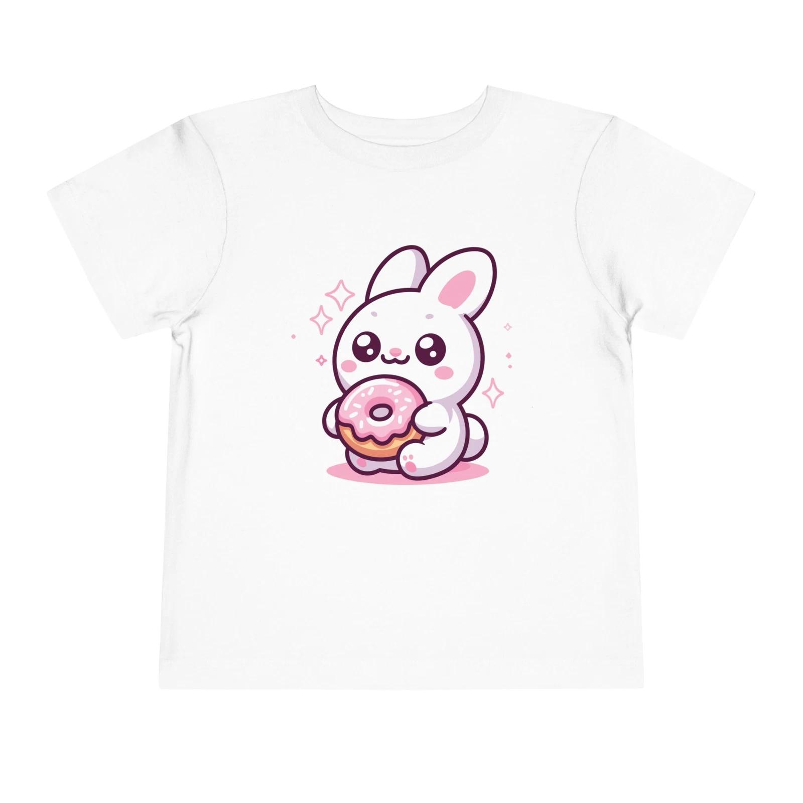 Toddler Cute Bunny Donut Shirt Kawaii Cartoon Easter Rabbit Graphic T-Shirt S