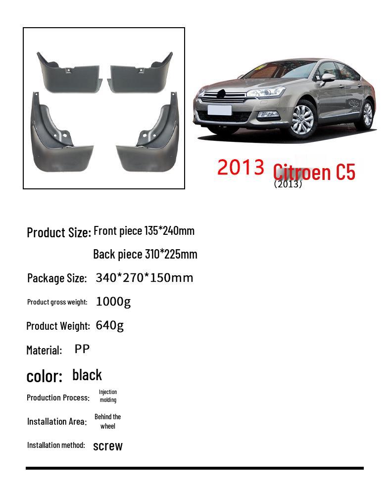 Citroen C5 2013 PP Weichgummi Schmutzfänger