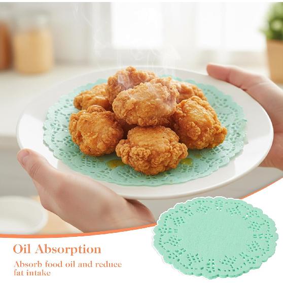 Grevosea 180 Pcs Paper Doilies, 3.5 Inch Round Lace Colored Paper Doilies, 9 Colors Oil-Absorbing Papers Placemats for Crafts Weddings Parties and