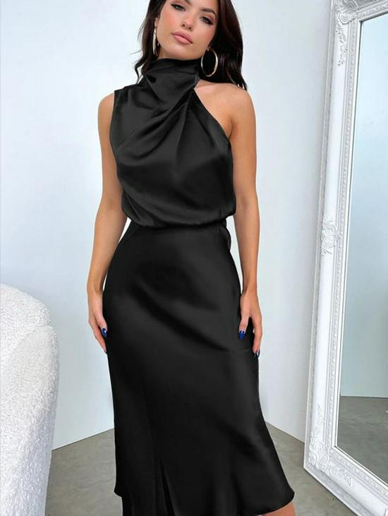 Satin Sleeveless Dress: Elegant European & American Fashion Eveningwear