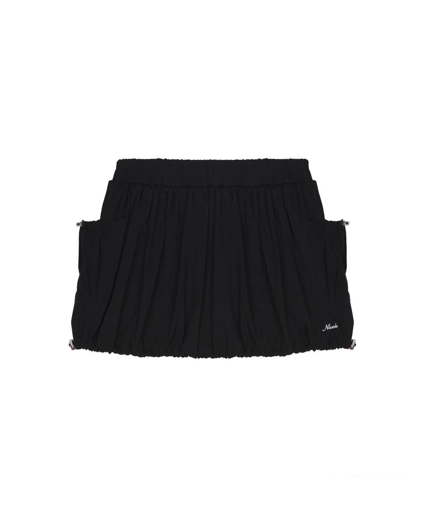 Nigaennikol Side Pocket Balloon Skirt_Black