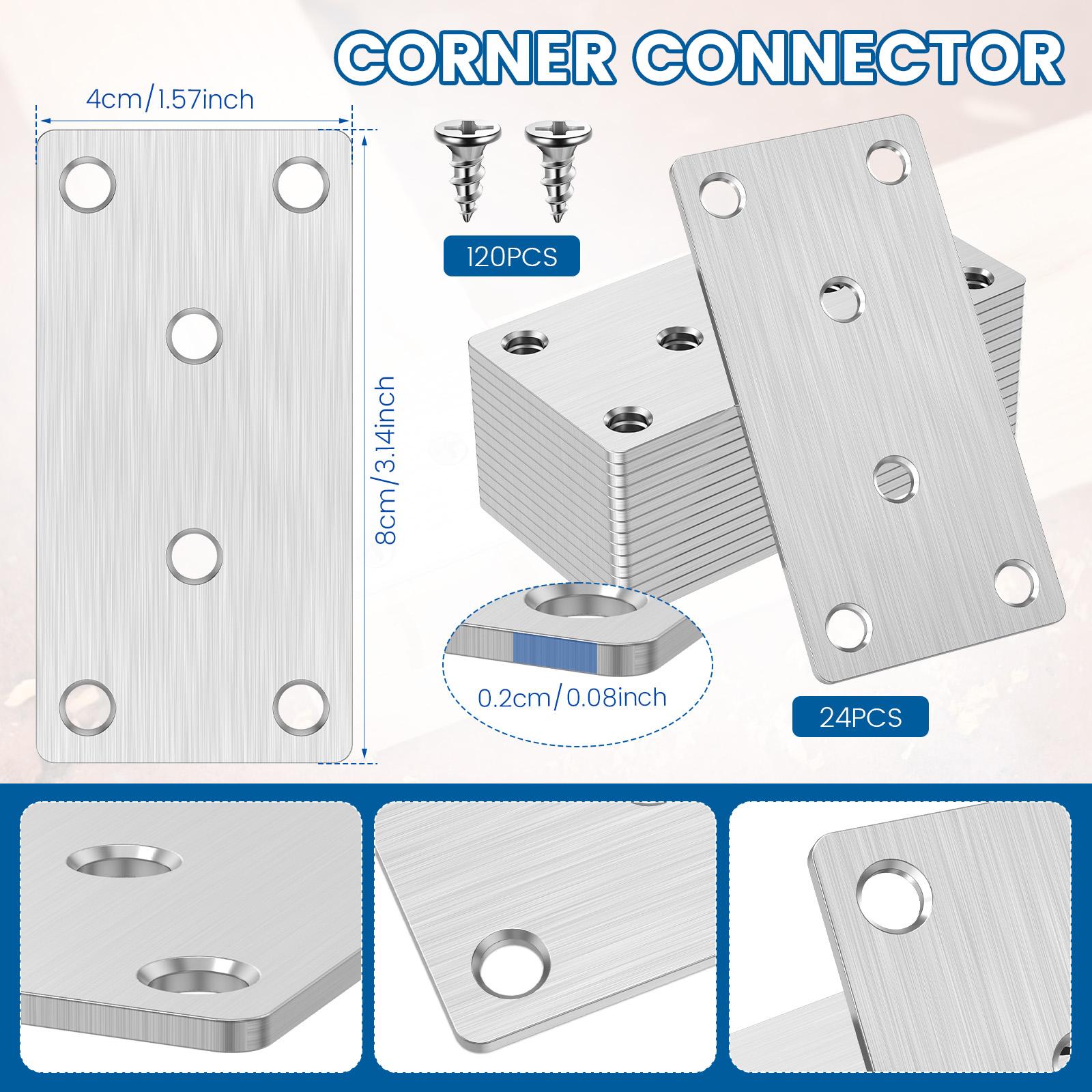 

20Pcs Flat Brackets Heavy Duty Stainless Steel Mending Plates Sleeper Brackets for Fence Post and Timber Fixing and Joining