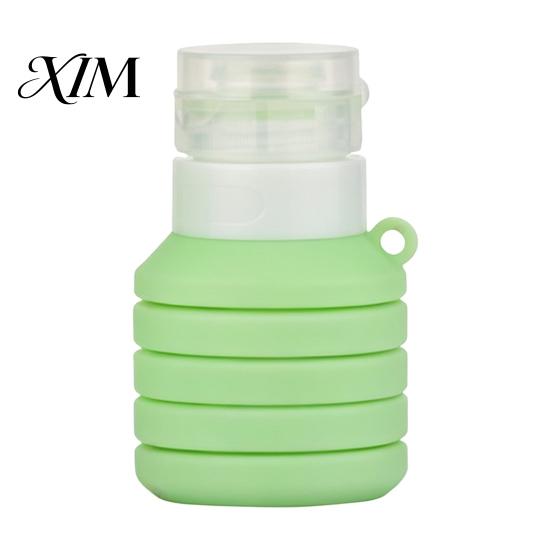 Collapsible Travel Bottle 50/110ML Silicone for Toiletries, Leak Proof Empty Toiletry Bottles Size Container, Foldable Refillable Shampoo Lotion