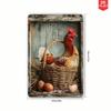 Metal Chicken Egg Farmhouse Tin Sign Vintage Wall Art Rustic Kitchen Decor Country Living Retro Plaque