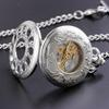 NEW PJX1720 Vintage Watch Hand Winding Mechanical Pocket Watch Luxury Design Half Hunter Pocket Clock Gifts for Men Women