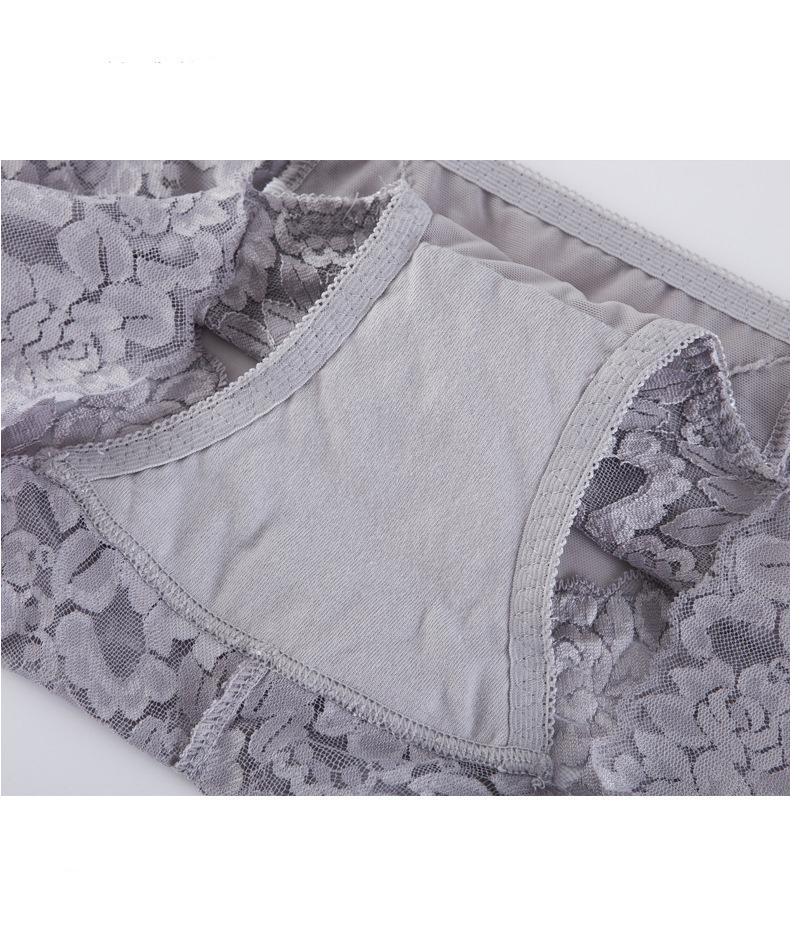 Mutandine sexy in rete da donna Mutandine intimo in pizzo senza cuciture a vita alta Slip trasparenti in seta da donna in cotone Mutandine sanitarie Lingerie XXXL
