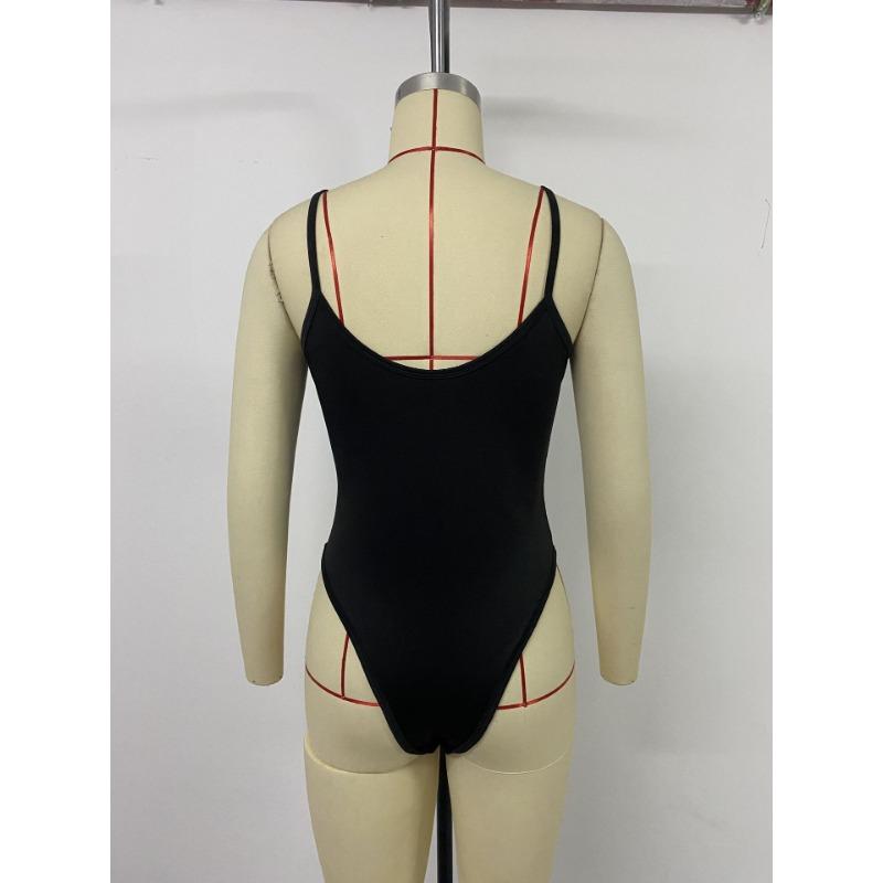 Women's New Simple Everything with Sexy Elegant Suspenders Shaped Black Jumpsuit