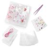 OTIMORA Livre d'autocollants transparent, Format A8, avec 30 recharges, Rangement pour autocollants décollables, Cadeau pour enfants et filles, Inclut une pochette fourre-tout (rouge)