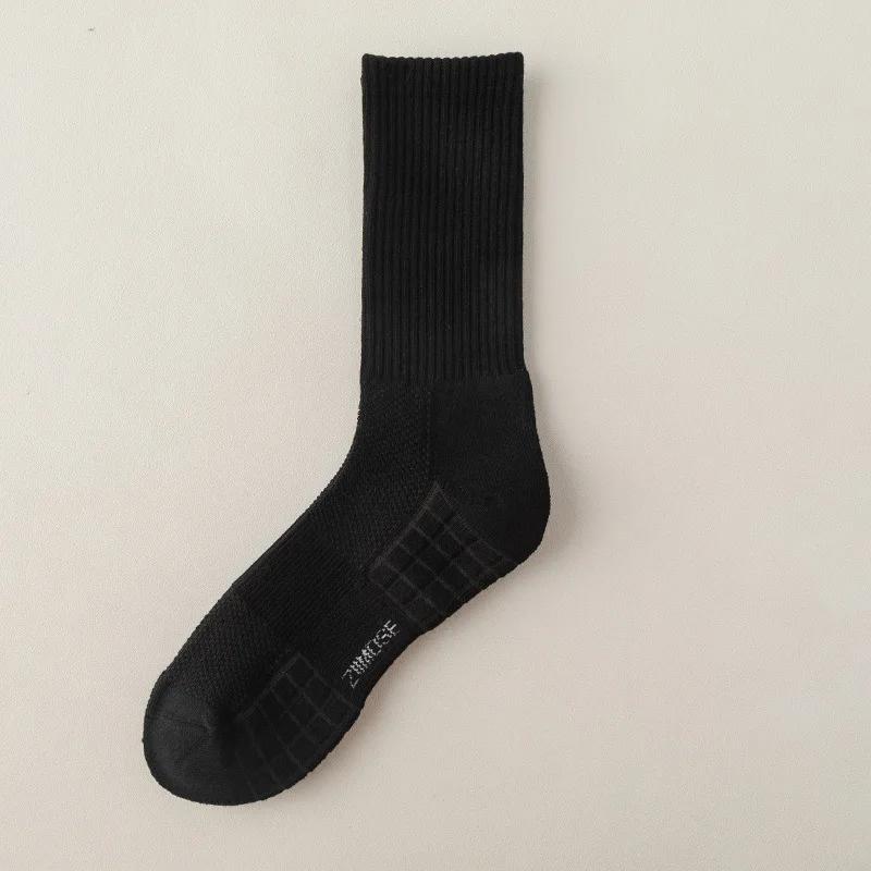 1pc 4pcs 5pcs 10pcs Socks Men's Cotton Spring Towel Bottom with Velvet Mid-tube White Stockings Thickened Sports Basketball Sock