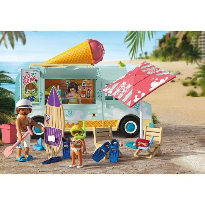 Playmobil 71904 Camion Vendeur De Glaces & 3 Personnages, My Life Vacances À La Plage, Design Rétro Années 50, 101 Pièces, Dès 4 Ans