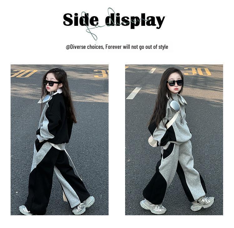 Sportbekleidungsset für Mädchen Frühling/Herbst 2025 - Teenager-Sweatshirt & Hose