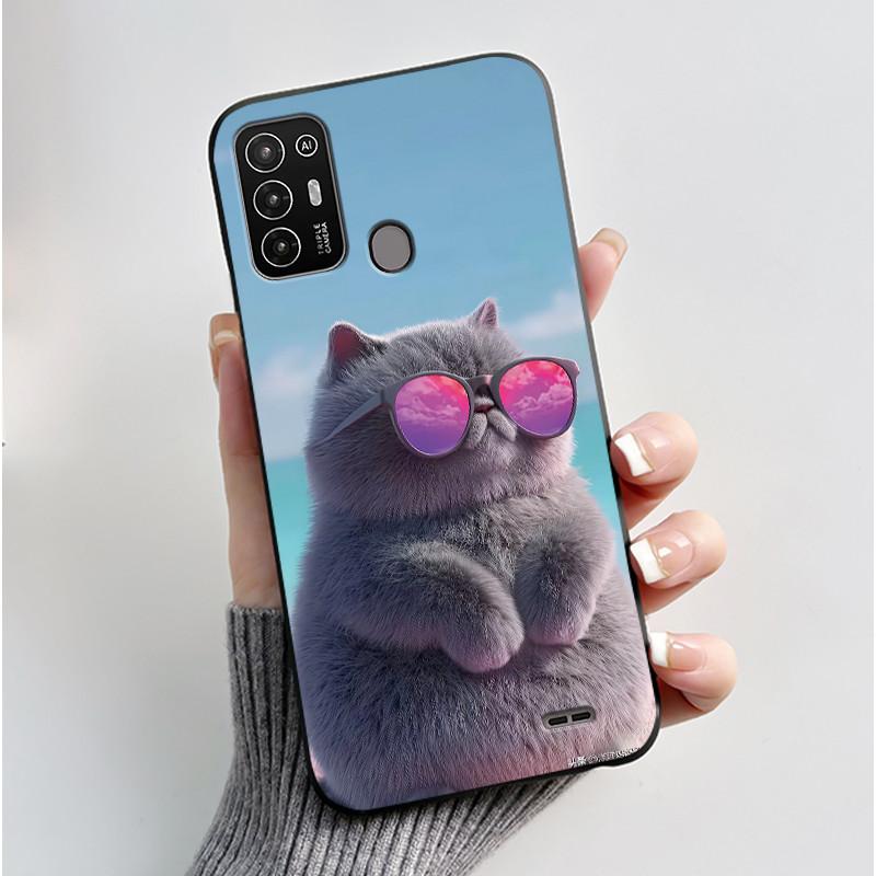 Für ZTE Blade A52 Hülle Für ZTE BladeA52 Rückabdeckung Silikon Weich Schwarz TPU Luxus Drache Niedlich Cool Jungen Mädchen Stoßfänger Handyhülle