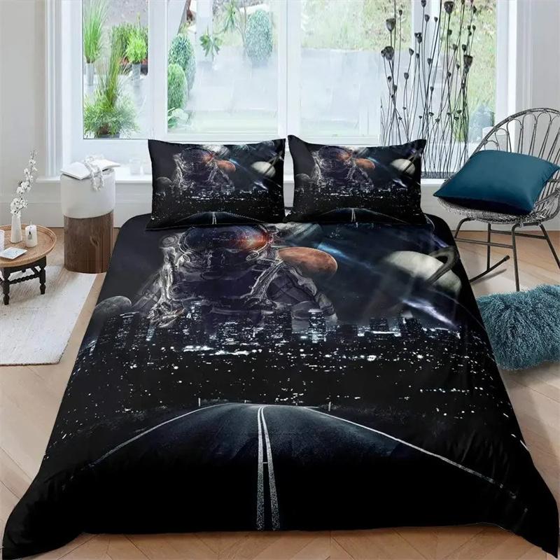 Highway Duvet Cover Set Tornado Lightning Bedding Set Disaster Queen King 2/3 Pcs Polyester Quilt Cover for Adults Boys Teens