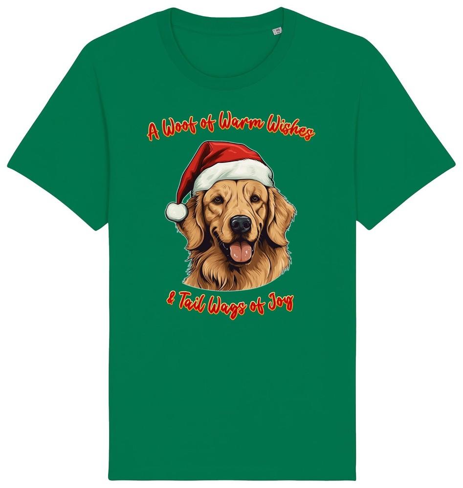 

Мужская Женская Рождественская Футболка с Золотистым Ретривером Санта Собака Гав Желания Собаки Питомец 2XL