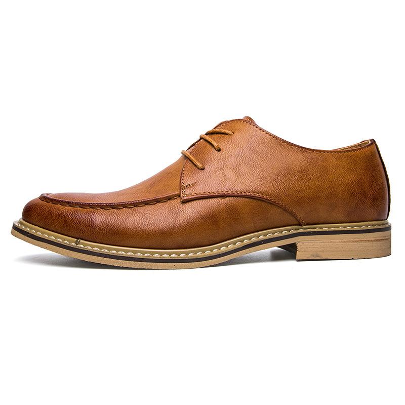 

2025 summer British pointed small leather shoes fashion Korean version low-top retro casual youth tide shoes 43 коричневый