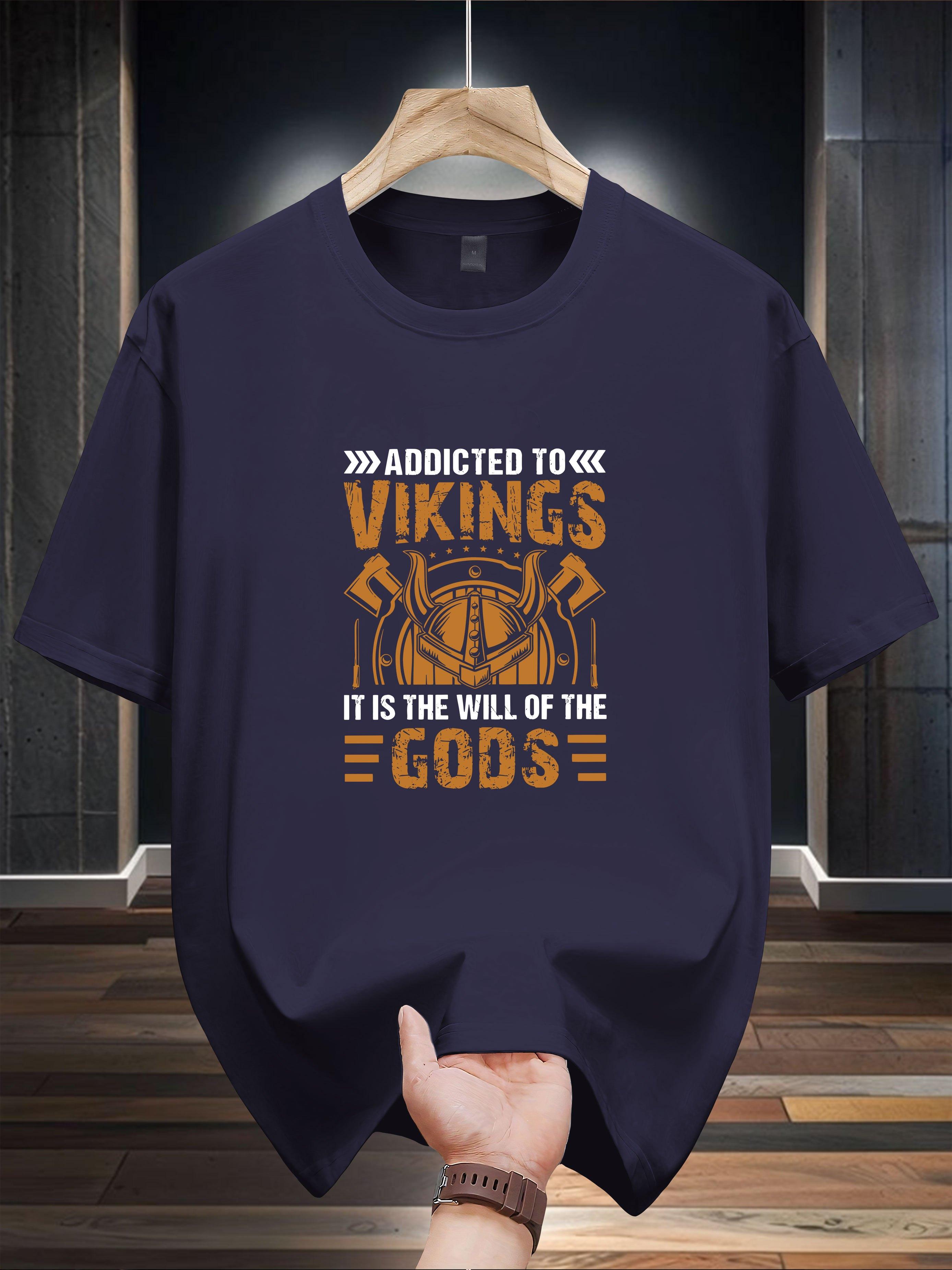 Addicted to Vikings  Graphic T-shirt - Casual Crew Neck S