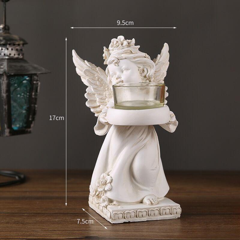 New High-end European Retro Angel Candle Holder Decoration Home Desktop Decoration Romantic Candlelight Decoration Handicrafts