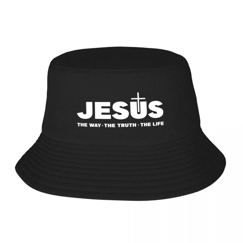 Custom Jesus Christ The Way The Truth The Life Bucket Hat Unisex WomenReligion Christian Faith Beach Sun Summer Fishing Cap