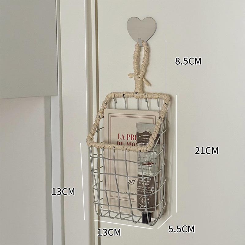Wall-Mounted Kitchen Storage Basket - Iron Art Woven Organizer