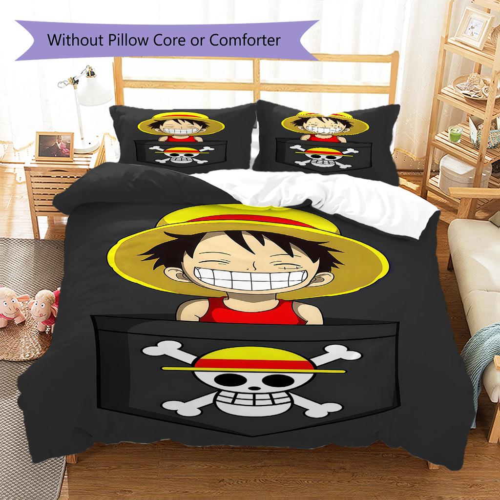 Luffy D 3pcs Bedding Set, Duvet Cover with 2 Pillowcases, Digital Printed, No Insert, Gift -HYQ58