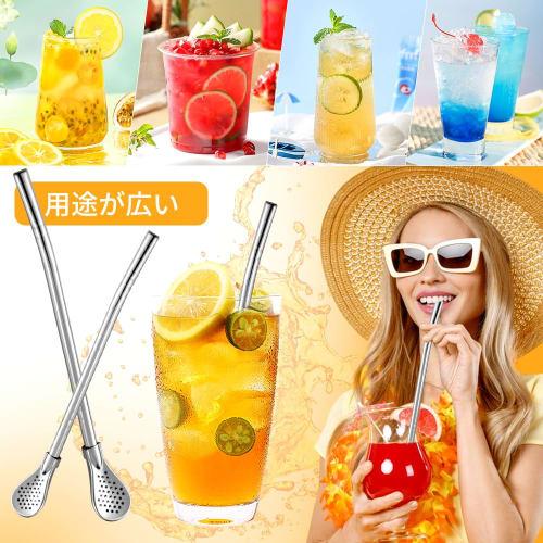 304 Stainless Steel Straw Spoon, a two-in-one fruit tea filter and stirrer with a removable straw and spoon, reusable (style 1)