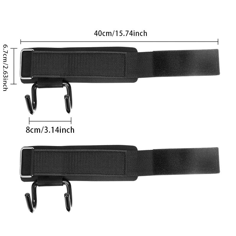 2Pcs Weight Lifting Hook Grips With Wrist Wraps Hand-Bar Wrist Strap Gym Fitness Hook Weight Strap Pull-Ups Power Lifting Gloves