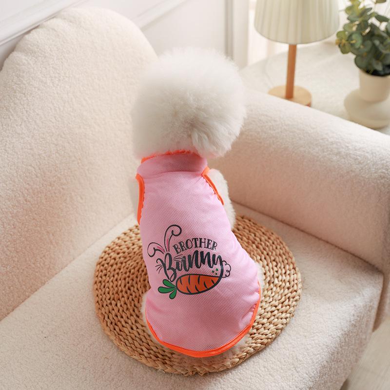 Summer Thin Printed Mesh Vest Cat Clothes Pet Vest Thin Corgi Teddy Pomeranian Dog Clothes