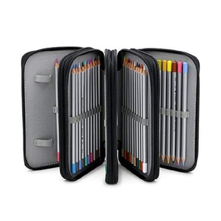 Neatly Organized 4 Level Pencil Holders With 72 Dedicated Slots Waterproof Cloth Fabric Stationeries Organizers Bag