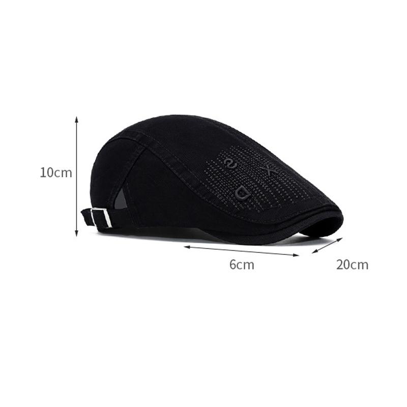 Spring Summer Men's British Vintage Newsboy Cap Embroidery Cotton Peaked Cap Beret