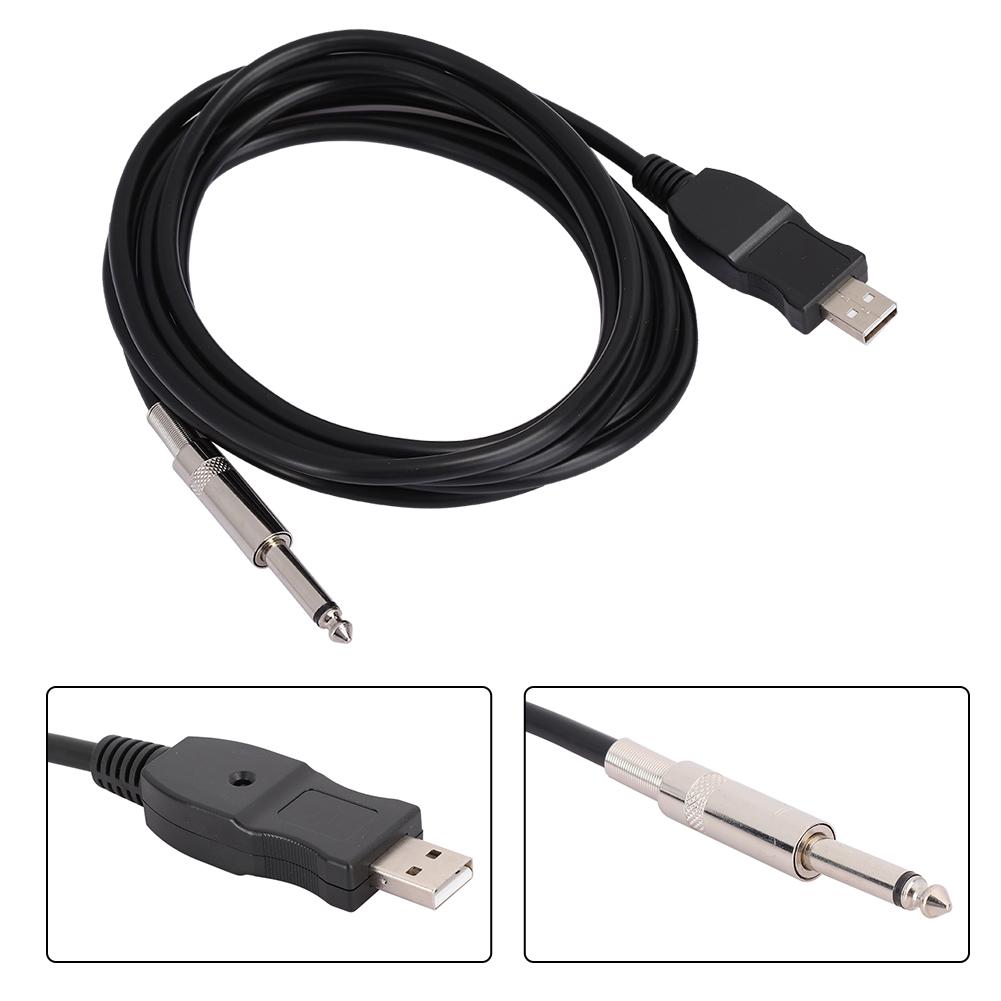 Portable Guitar USB O Cable Computer Wire Link Connection Instrument Adapterblack 300cm