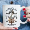 1 Bucată Cană de Cafea Ceramică cu Ancora Nautică - Cu Citatul „O Mare Liniștită Face un Marinar Abil” - Excelentă pentru Decor Acasă, Zile de Naștere