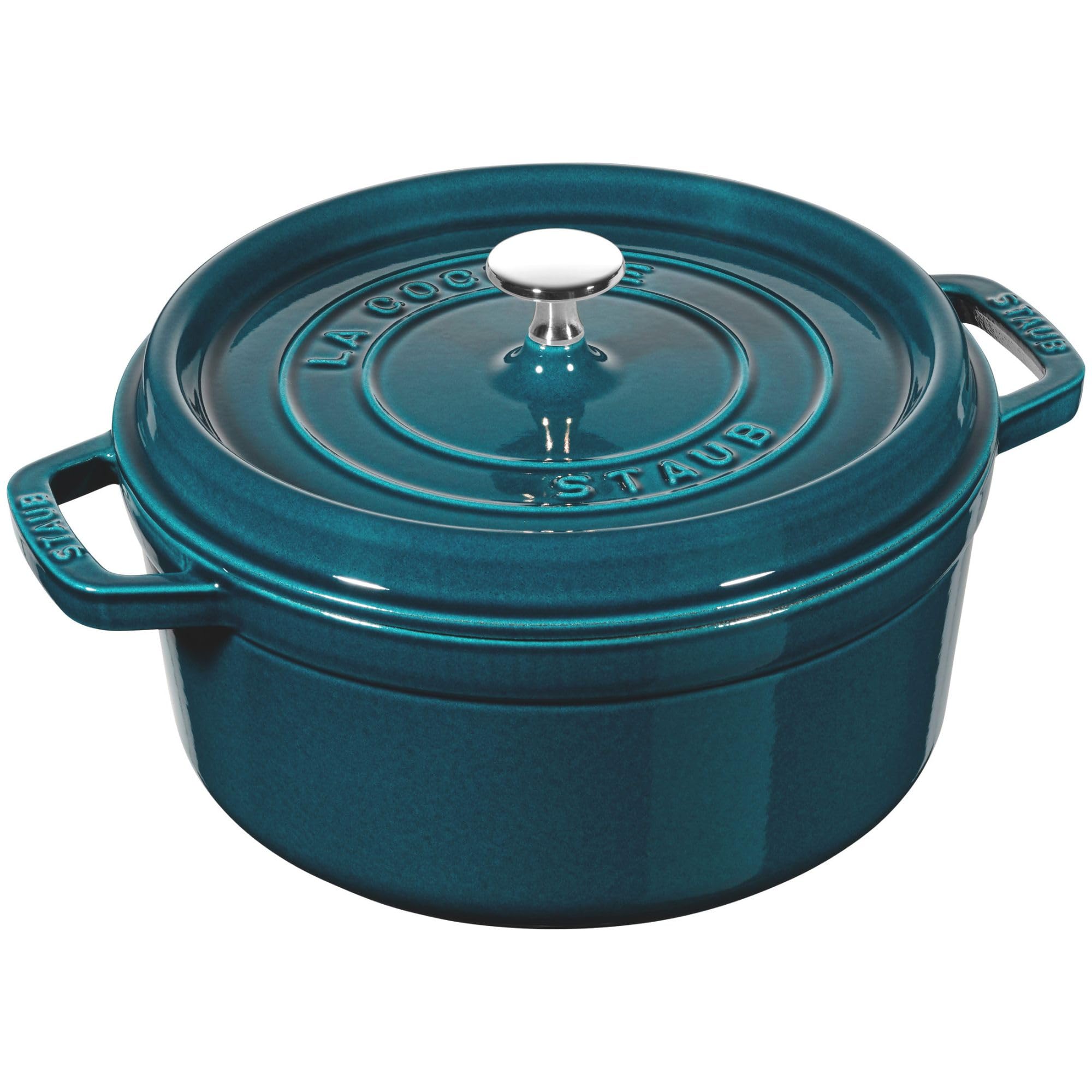 

Staub Pico Cocotte Круглая La Mer чугунная эмалированная индукционная совместимая номер официальный японский La Cocotte Round 16см, горшок с двумя ручками, [Серийный