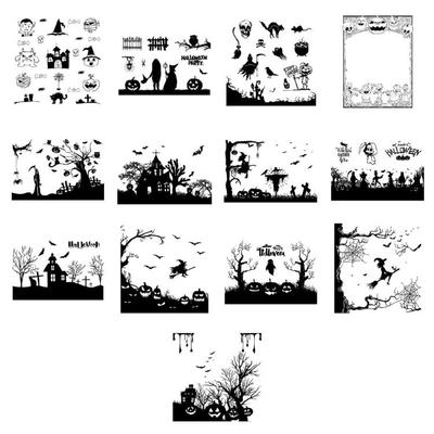 Halloween Tampon Sceau en Silicone Transparent Scrapbooking Gaufrage Bricolage Artisanat Album Décor