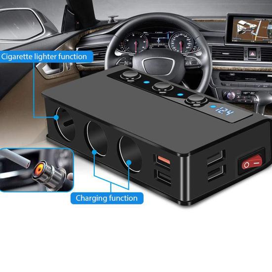 

Портативное универсальное автомобильное быстрое зарядное устройство с 4 USB-портами QC3.0 и стабильной зарядкой