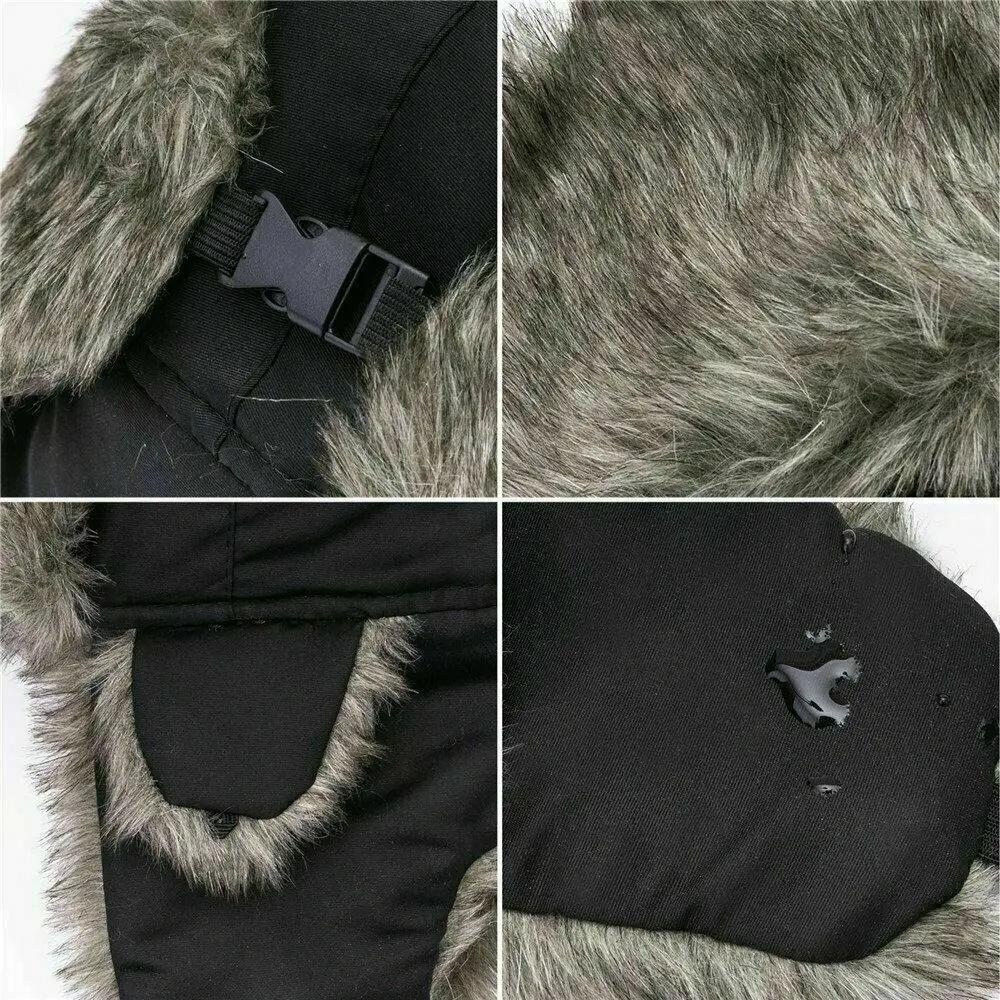 Men Women Winter Warm Hat Trapper Bomber Hats Thermal Faux Fur Trooper Earflap Caps Outdoor Male Snow Ski Caps Lei Feng Hat