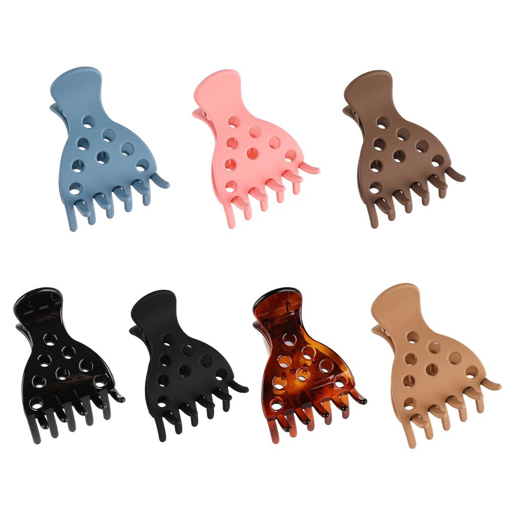 7 Pieces Resin Hair Claws For Women Vintage Design No Crease Clip Volume Boost Curly Hair Styling Accessories