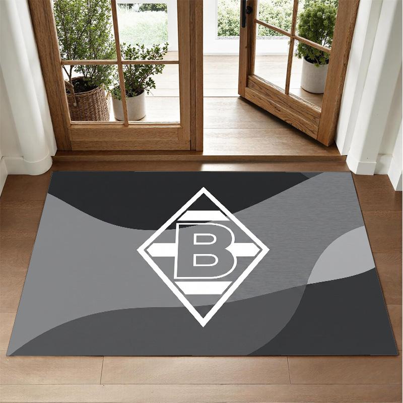 Borussia Mönchengladbach Design Crystal Velvet Rug Soft Decorative Mat for Bedroom Entrance