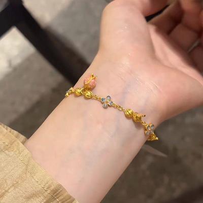 24k oljedropps knopp hänge armband modernt lätt lyxigt high-end armband nisch mångsidiga smycken kvinnor